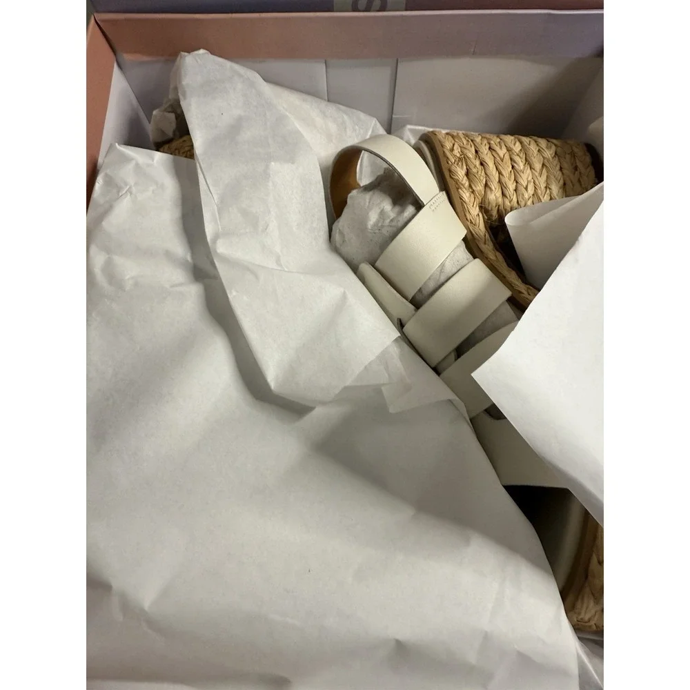 Lisa Vicky Nordstrom Just-V White Leather Strappy Platform Women Size 8.5‎